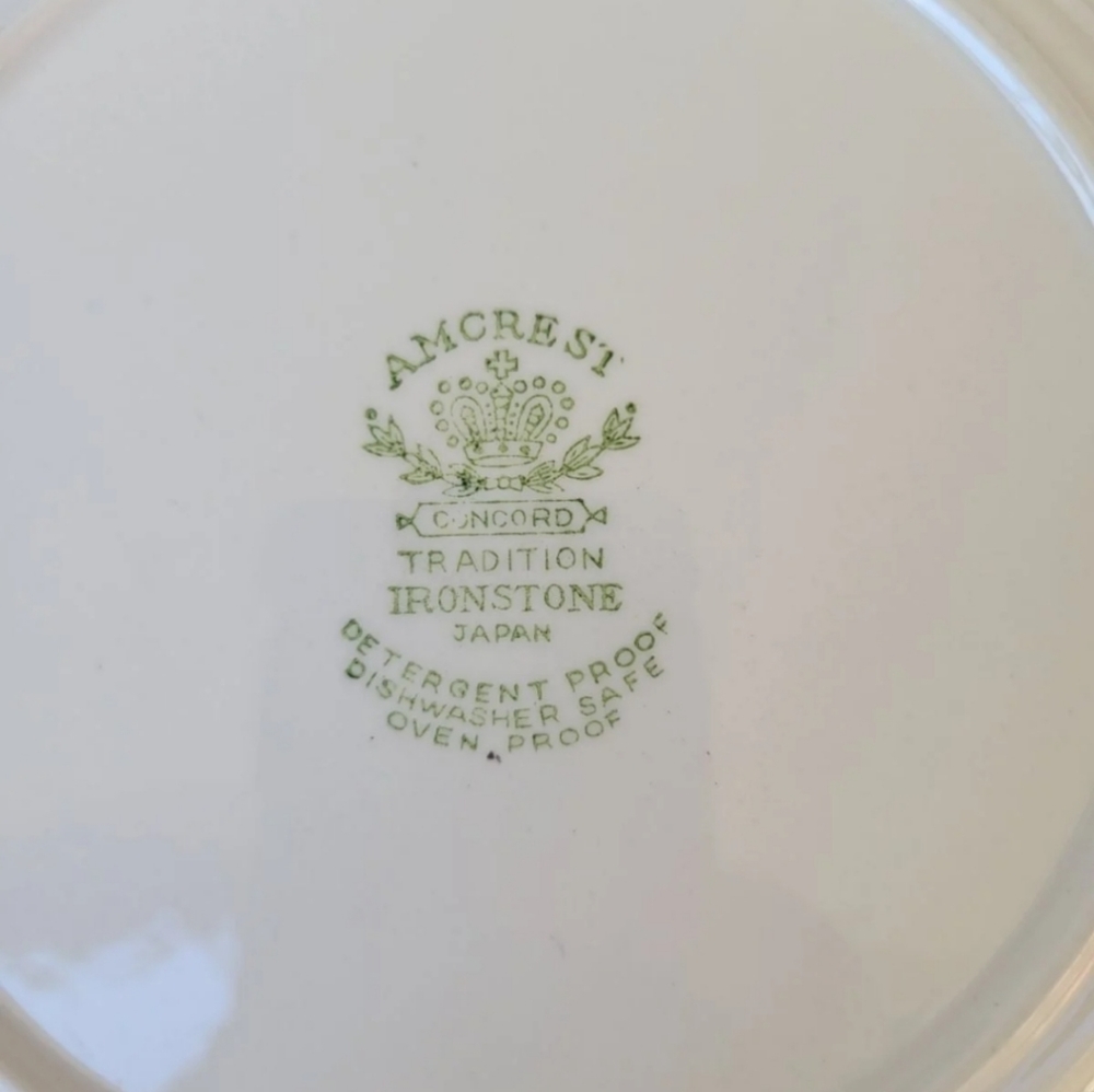 Vintage Amcrest Concord ironstone blue white plates set of 6 Japan 7 1/4" - Picture 4 of 9